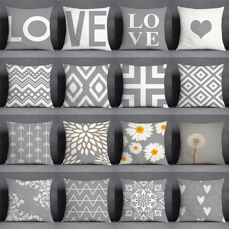 Jmg Clothing Unisex Grey Vikama Luxury High-End Throw Pillow Cover, Sofa Home Decoration Cushion Cover, Bedroom Bedside Decoration Pillow Cover