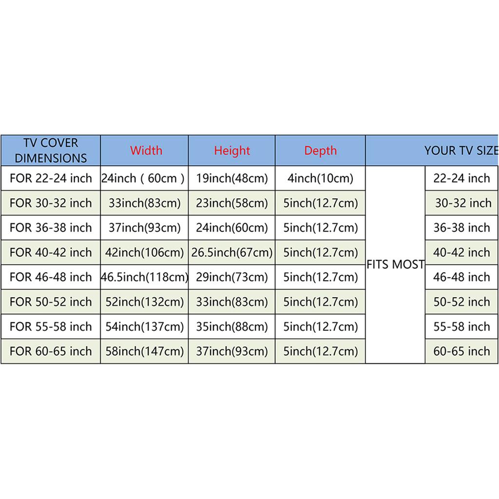 Outdoor TV-Abdeckung Bildschirm Staubdicht Wasserdicht Abdeckungsset Abdeckung Hochwertiges Oxford Schwarz Fernseherhülle TV 22'' bis 70'' Zoll