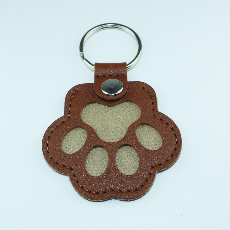 In-Stock Pet Hair Keepsake Keychain: Cute Cat Paw Print Storage Case