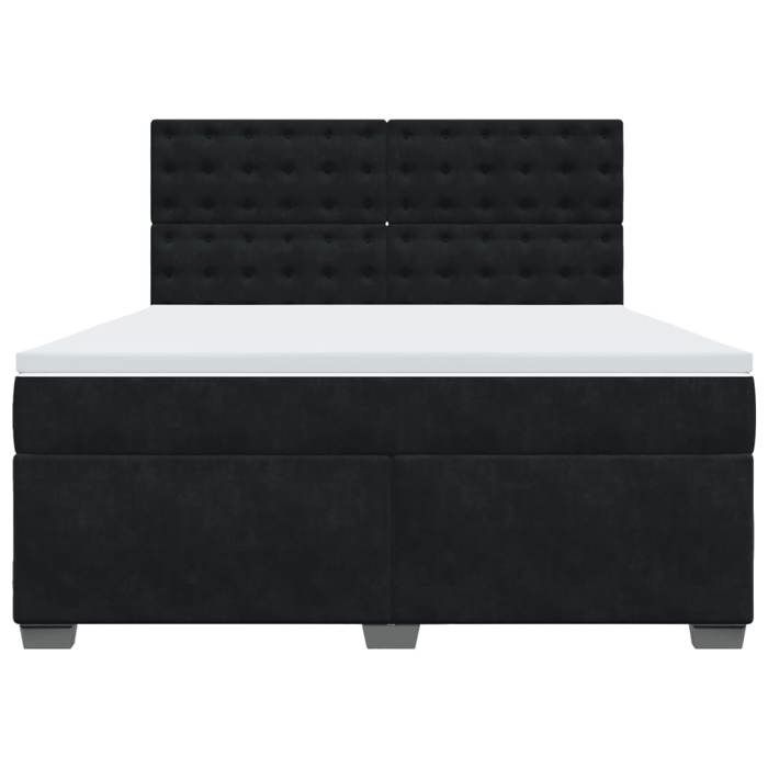 Maison Exclusive - Sommier à lattes de lit avec matelas Noir 180x200 cm Velours