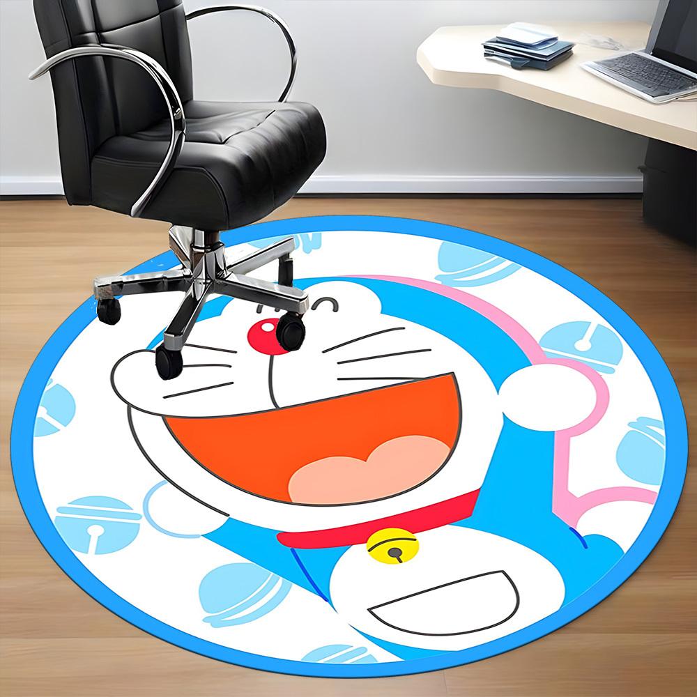 Doraemon Pattern Office Round Area Rug, Under Office Chairs Bedroom Living Room Home Decor A0908158