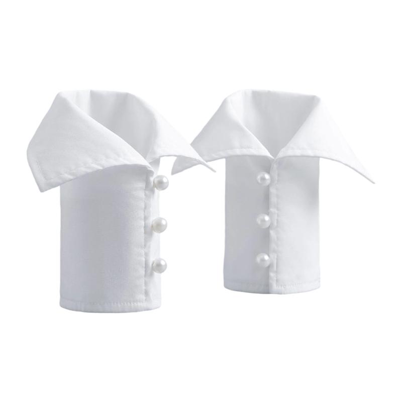 

Detachable Sleeve Cuffs Polyester Soft Comfortable Versatile Wristband for Lady Girl Simple Sleeve Decors белый