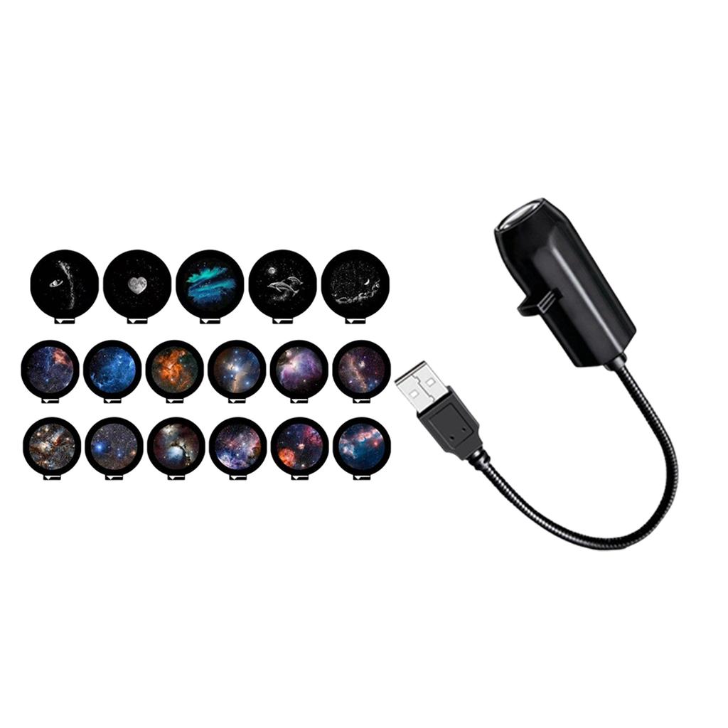 USB LED Star and Moon Projector Night Light for Bedroom Decorative Creative Background Lamp