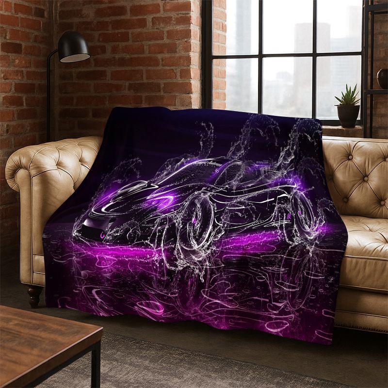 Future concept sports car Moto Racing Flannel Blanket Soft Warm Throw Blanket for Bedroom Living Room Bed Travel Camping Picnic
