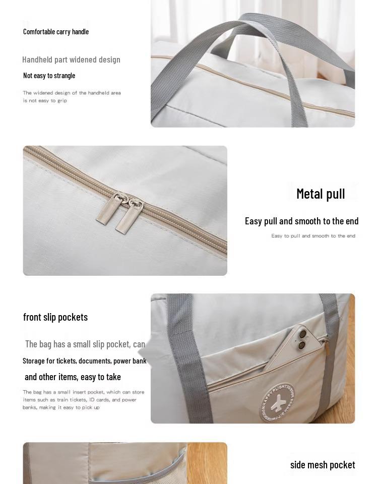 Women's Foldable Short-Distance Travel Bag with Trolley Functionality