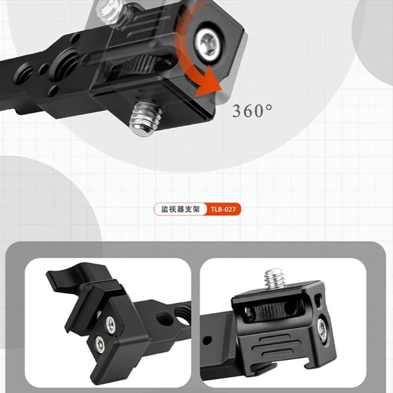 Handheld Gimbal Accessory Mount For Camera Cold Shoe Slots For Microphone, LED Video Light Extension Bracket Aluminum
