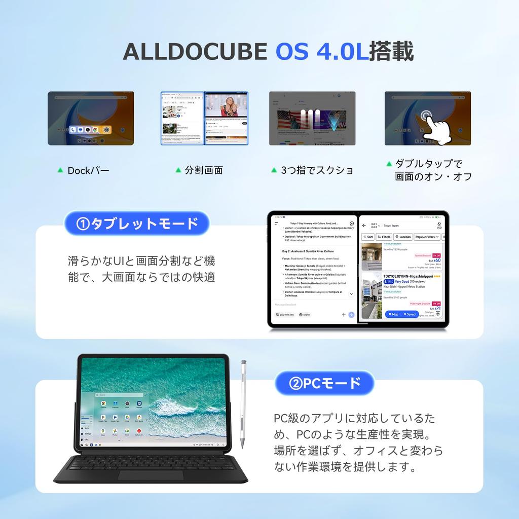 ALLDOCUBE iPlay 70 Max Pro Tablet with 5G 2560x1600 Unisoc AnTuTu Score of PD33W 3D Face Widevine L1 PC Android 15 Gemini AI OS 13-inch Support,