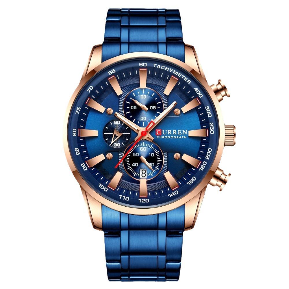 Curren 8351 Męski Wodoodporny Kwarcowy Wielofunkcyjny Zegarek Biznesowy z Kalendarzem