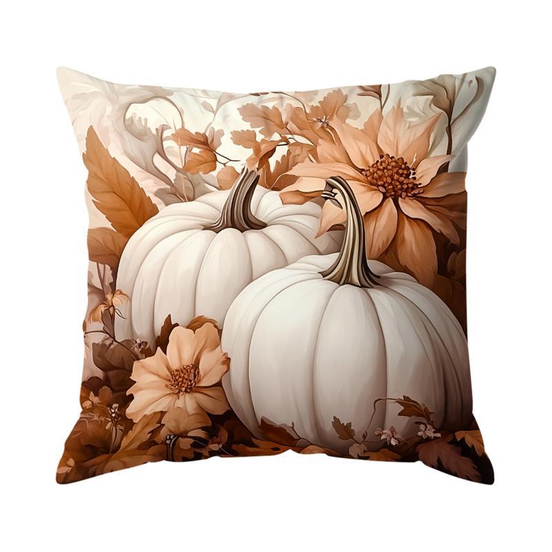 Autumn Pumpkin Cushions Pillowcase Printed Polyester 45x45cm Throw Pillow Cover Decorative Sofa Cushion Pillowslip Home Decor