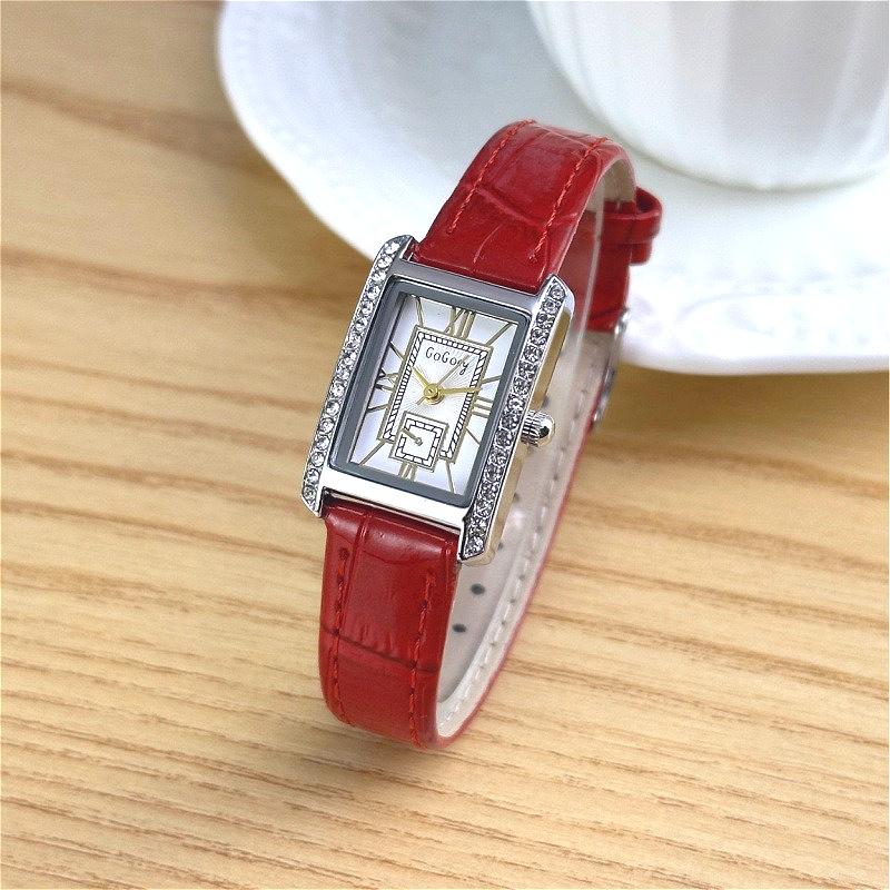 Top Marke Uhr Mode Diamant Außenring Damen Quarzuhren Mode Lederarmband Armbanduhr Montre Femme Dropshipping