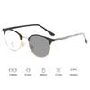 Luxury Pochromic Reading Glasses for Women Men Trendy Round Frame Presbyopia Men Unisex Anti-blue Far Sight Eyeglasses