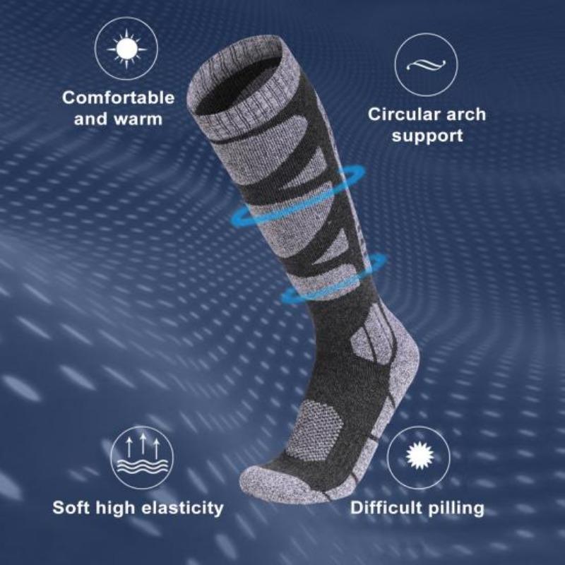 Meias térmicas de esqui para caminhada para homens e mulheres, meias longas e quentes de inverno para esportes ao ar livre, esqui, snowboard, meias de desempenho para caminhada