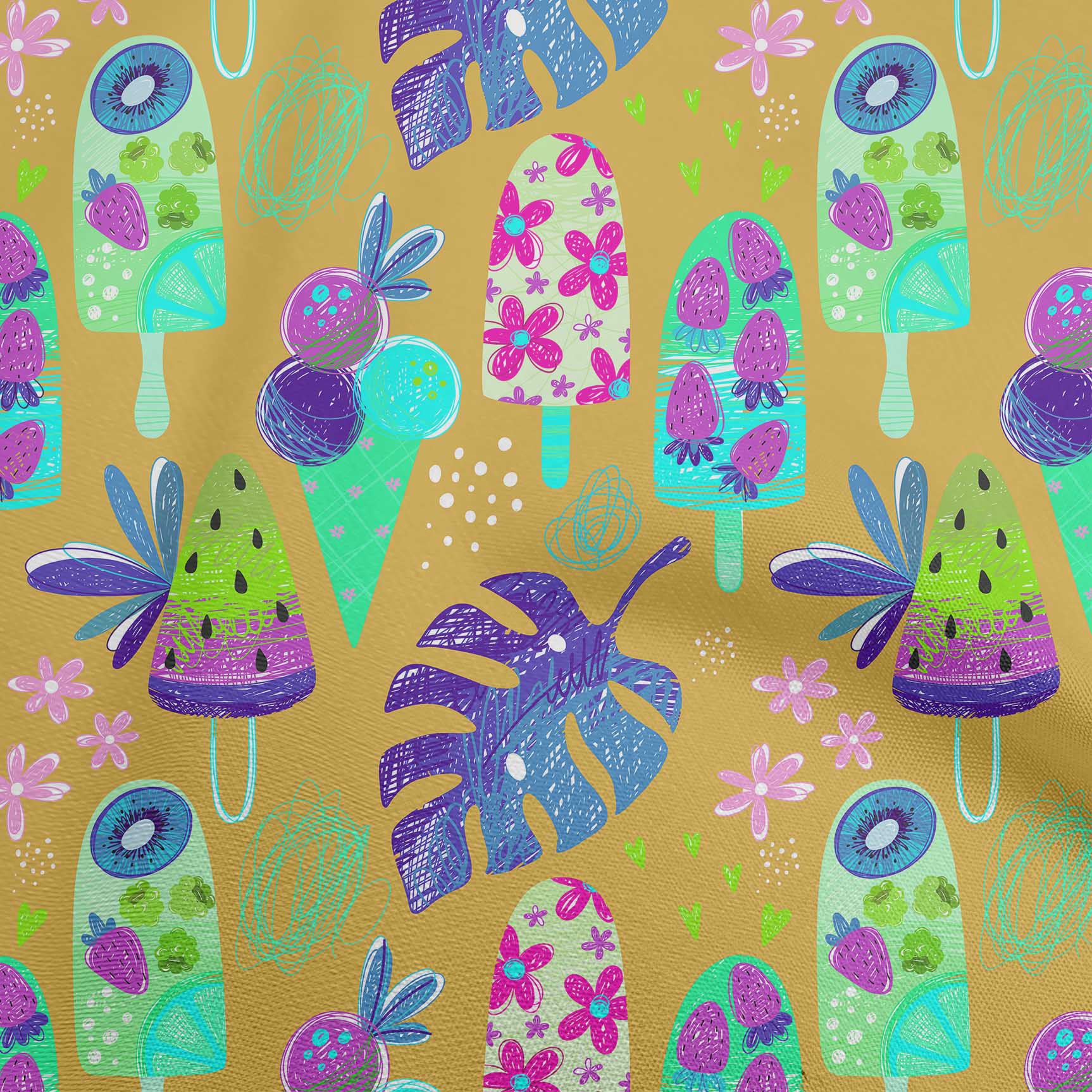 

oneOone Cotton Flex Blue Fabric Texture Dress Material Тканина Тканина з принтом у дворі 40 дюймів 42 Inch Wide - Viscose Chiffon жовтий