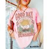 Summer Women's Good Day Sunshine T-Shirt Boho Tee Cotton and Breathable Short Sleeve Streetwear Oversized Loose Casual