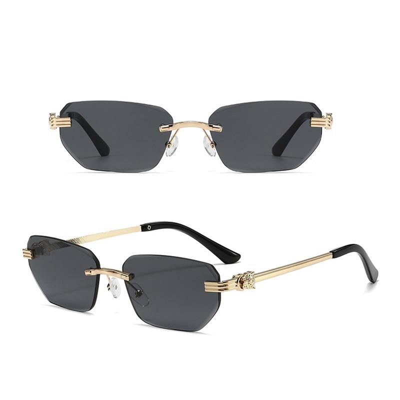 Fashion Men Women Sunglasses Rimless Metal Frame Vintage Beach Travel Outdoor Eyewear