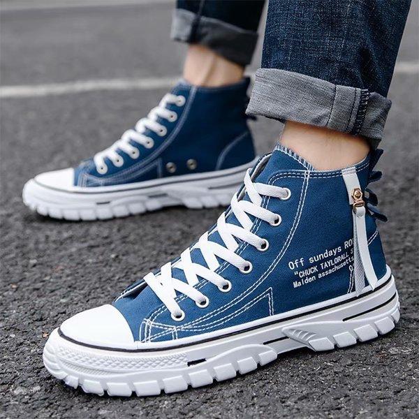 Tendência de sapatos de lona de cano alto masculino casual legal moda estilo de rua tênis hip hop para adolescentes