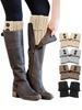 1 Paar Winter-Strick-Stiefelstulpen mit Knöpfen, Warme kurze Beinwärmer für Damenstiefel
