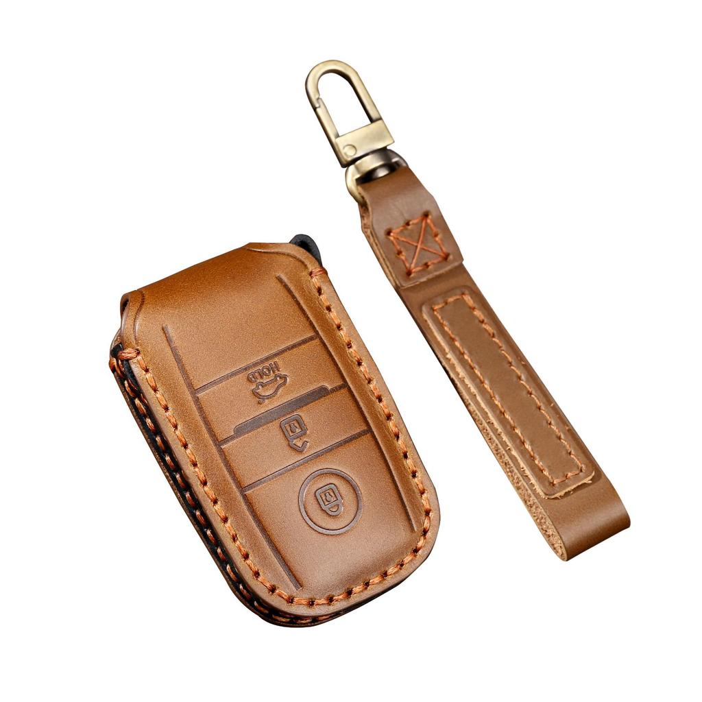 Skórzana saszetka na klucze jest odpowiednia do pokrowca na kluczyk samochodowy premium do samochodów Kia Smart Run k5 Kaiku k4k2 kx3 Ao Run.