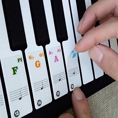Removable Piano Key Stickers for Beginners & Kids Fashion Piano Sticker Keyboard Note Notation Stickers Staves Stickers