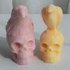 Halloween Czaszka Ręcznie Robiona Kreatywna Forma Kruk Orzeł Depczący po Głowie Ducha Czaszka Świeca Aromaterapeutyczna Żelowa Forma Gipsowa Forma Odlewnicza