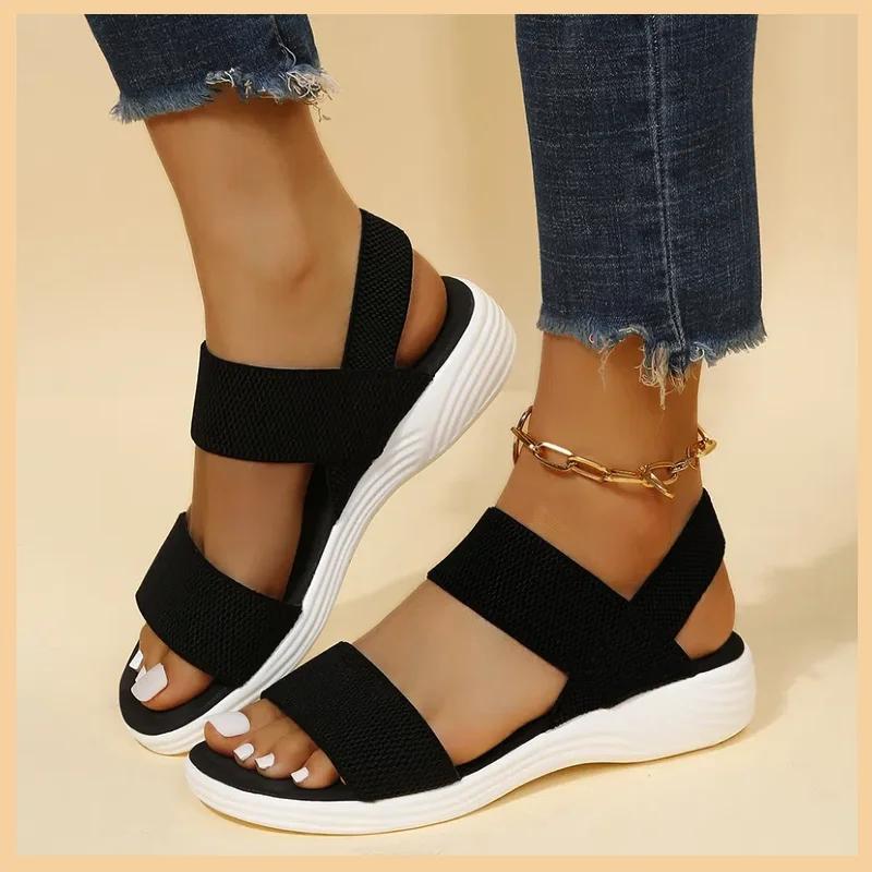 Sandals Women Summer Platform Shoes Women Mesh Casual Flats Plus Size Ladies Shoes Luxury Designer Sandals Outdoor Beach Sandals