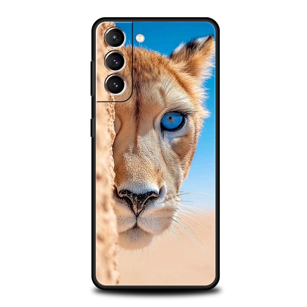 Lion King Animal Phone Case For Samsung Galaxy S25 Edge S24 S23 S22 S21 Ultra S20 FE 5G S10 S10E S9 Plus Soft TPU Cover