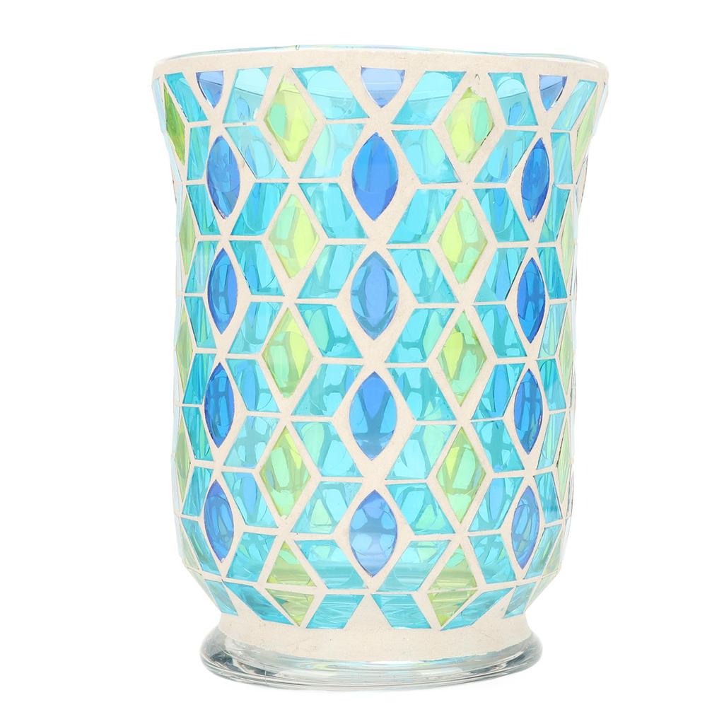 Mosaic Candle Holder Handcrafted Exquisite Windproof Glass Candle Holder Tealight Candle Holder for