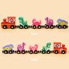 Magnetic Dinosaur Theme Wood Train Set Educational Toy For Early Learning And Hand Eye Coordination For Children