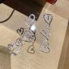 Elegant Zirconia Heart Earrings for Women, French Niche Design, Slimming Effect for Round Faces