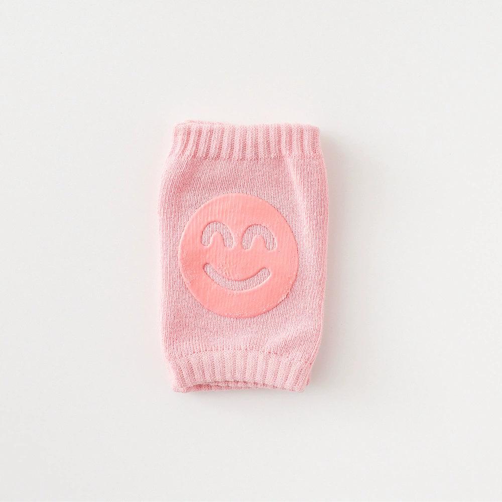 Smiley Face Baby Knee and Elbow Pads - Summer Terry Cloth Warmers for Crawling and Walking