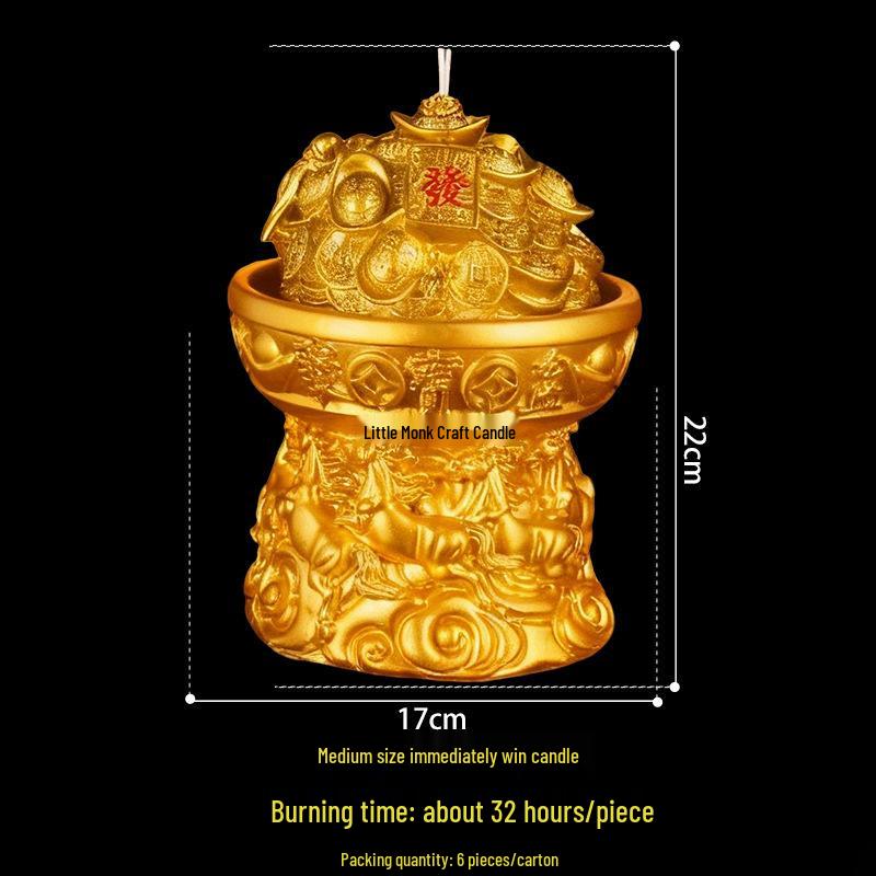 Treasure Bowl Wealth-Attracting Candle for Home and Temple