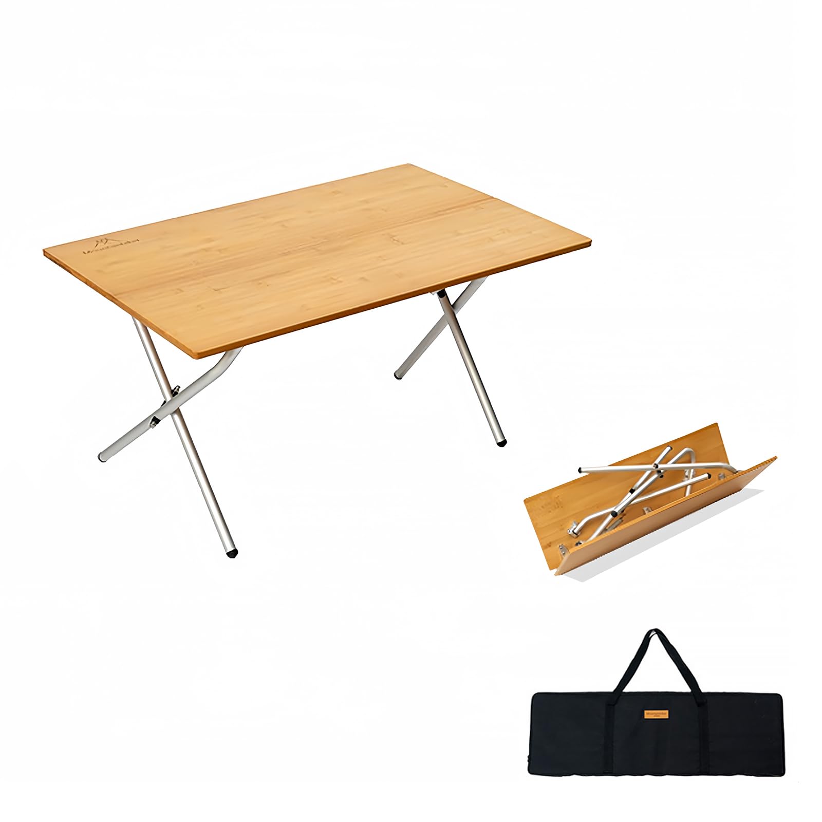 

Складной бамбуковый стол Mountainhiker, легкий походный стол 80x50x40 см, складной компактный стол для хранения, пикника, кемпинга с сумкой для хранения на открытом воздухе/дома