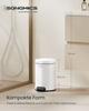 SONGMICS Bathroom Pedal Bin, 0.8 Gallon (3 L) Steel Toilet Bin with Soft-Close Lid, Inner Bucket, for Waste, Bedroom, Cloud White