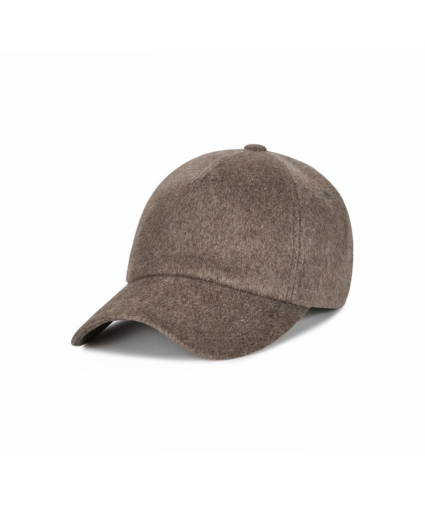 Bajal Va Curved Logo Wool 5-Panel Ball Cap Mocha