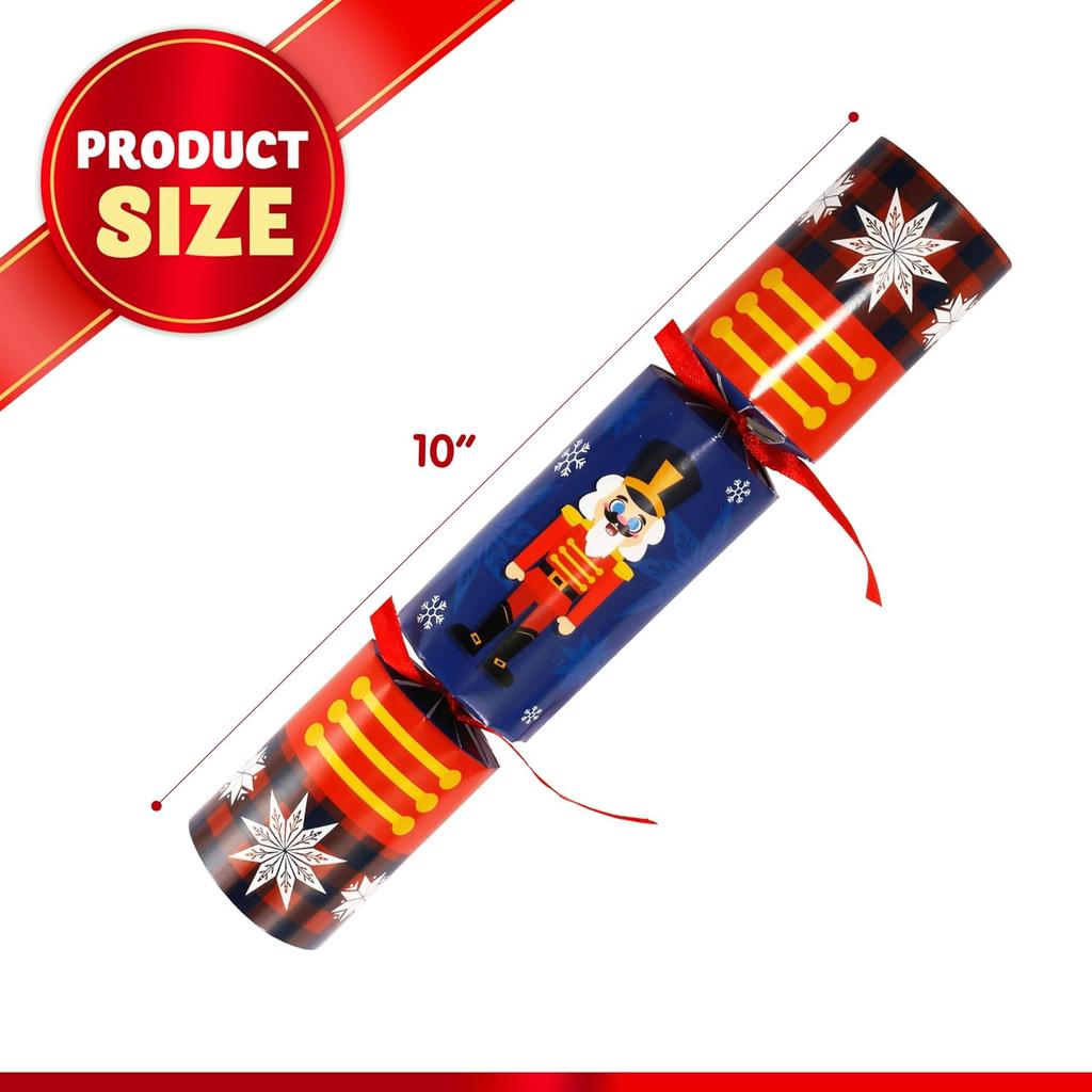 JOYFY 8er Pack Weihnachtsfeier Gastgeschenk Knacknuss-Design ohne Knall Party-Tischgeschenke mit Partyzubehör für Kinder Erwachsene Geschenk