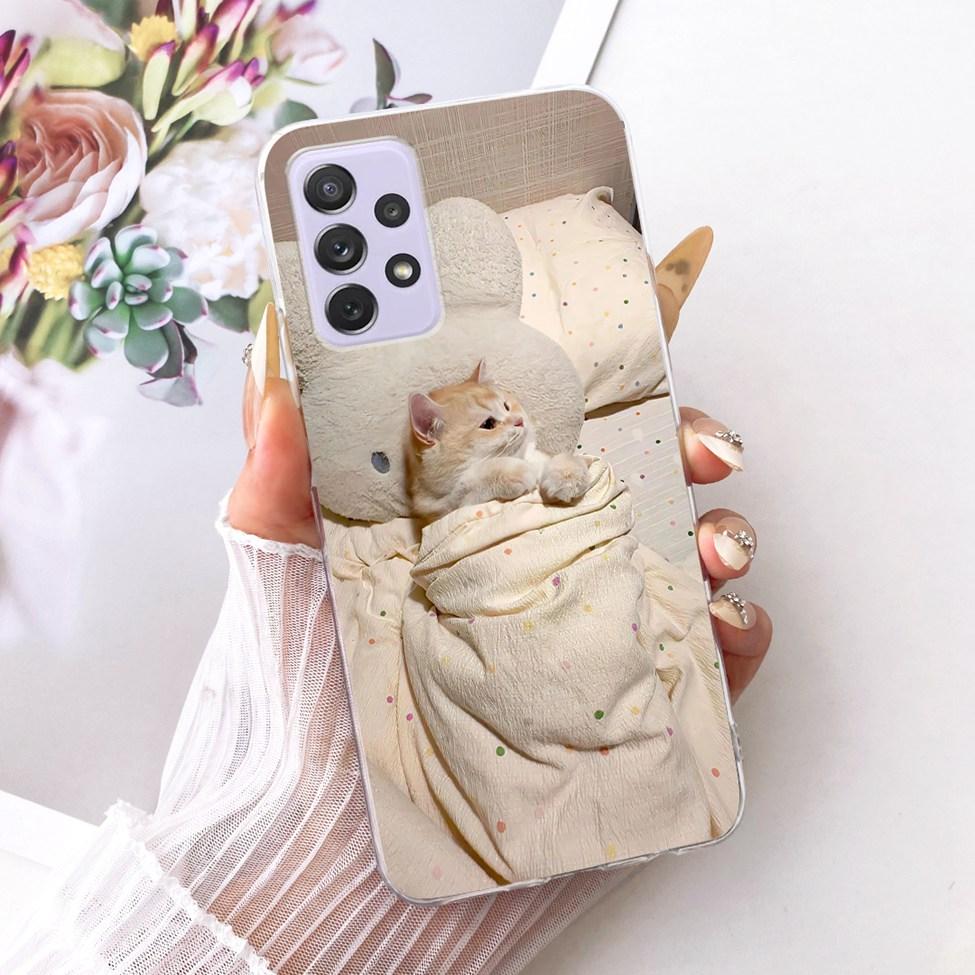 Transparent For Samsung Galaxy A72 4G Case Cute Fashion Flowers Funny Painted Casing For Samsung A72 4G SM-A725M SM-A725F Cover