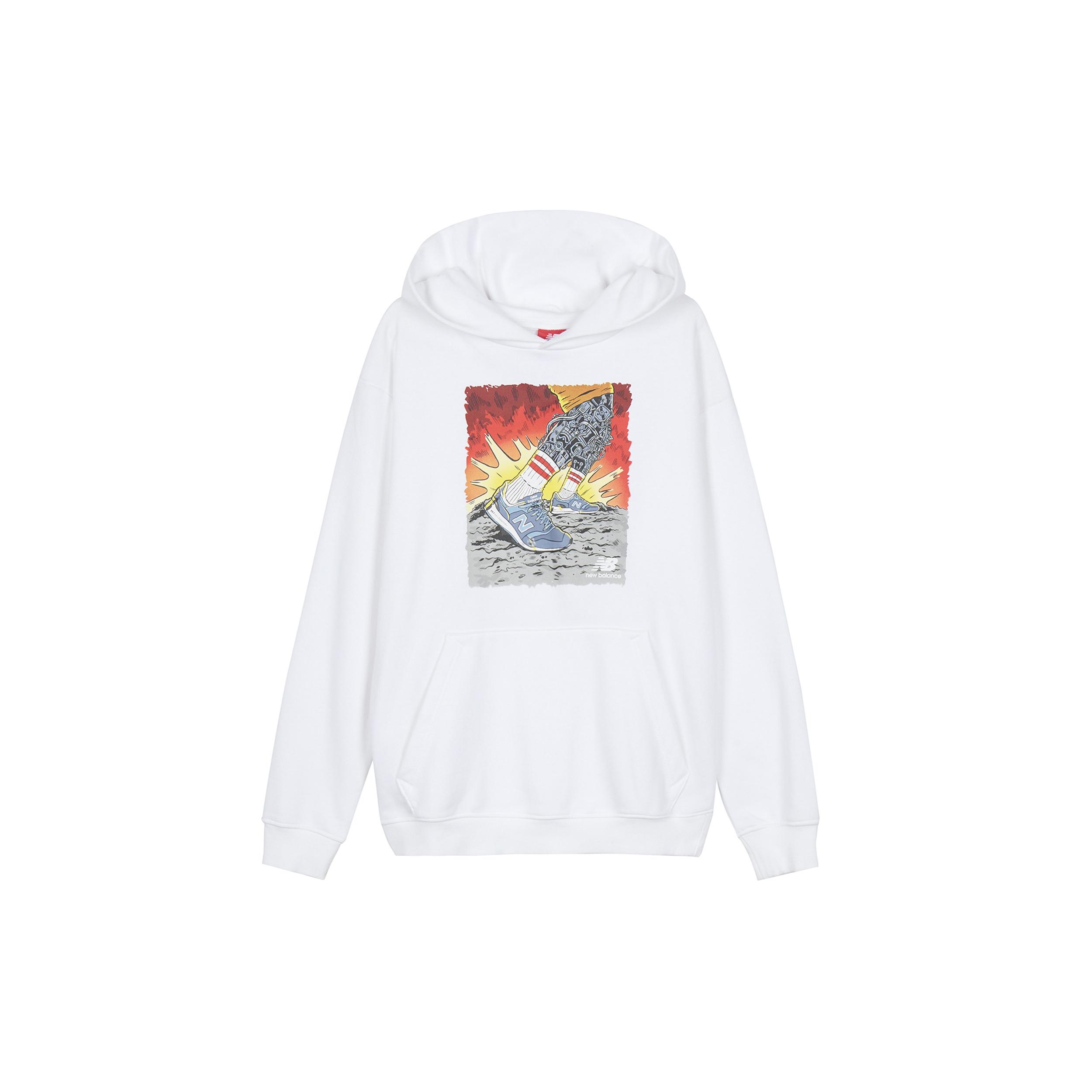 New Balance Graphic Print Hoodie Asia Sizing  White  Unisex AMT-93666-WT M