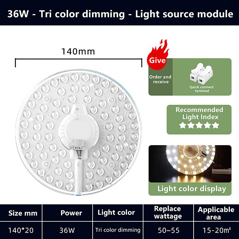 1 Satz Magnetische Saug-LED-Panel Kreisringlicht 12W 18W 24W 36W 48W 72W LED Rund Ac220V Deckenlampe Lichtquelle