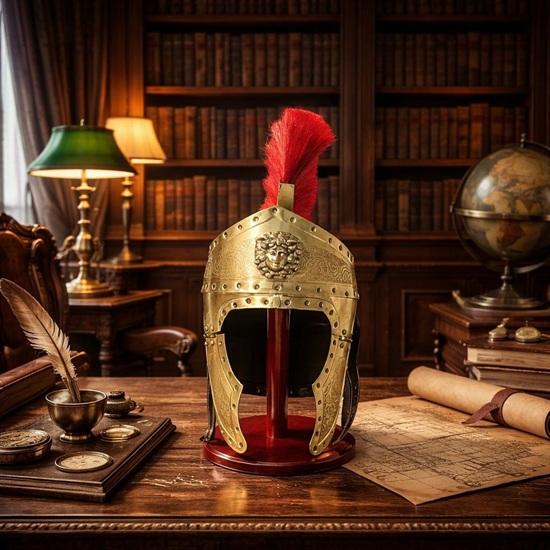 Средневековый римский шлем центуриона со стойкой, гравированная сталь, доспехи для реконструкции, исторический, уникальный исторический подарок