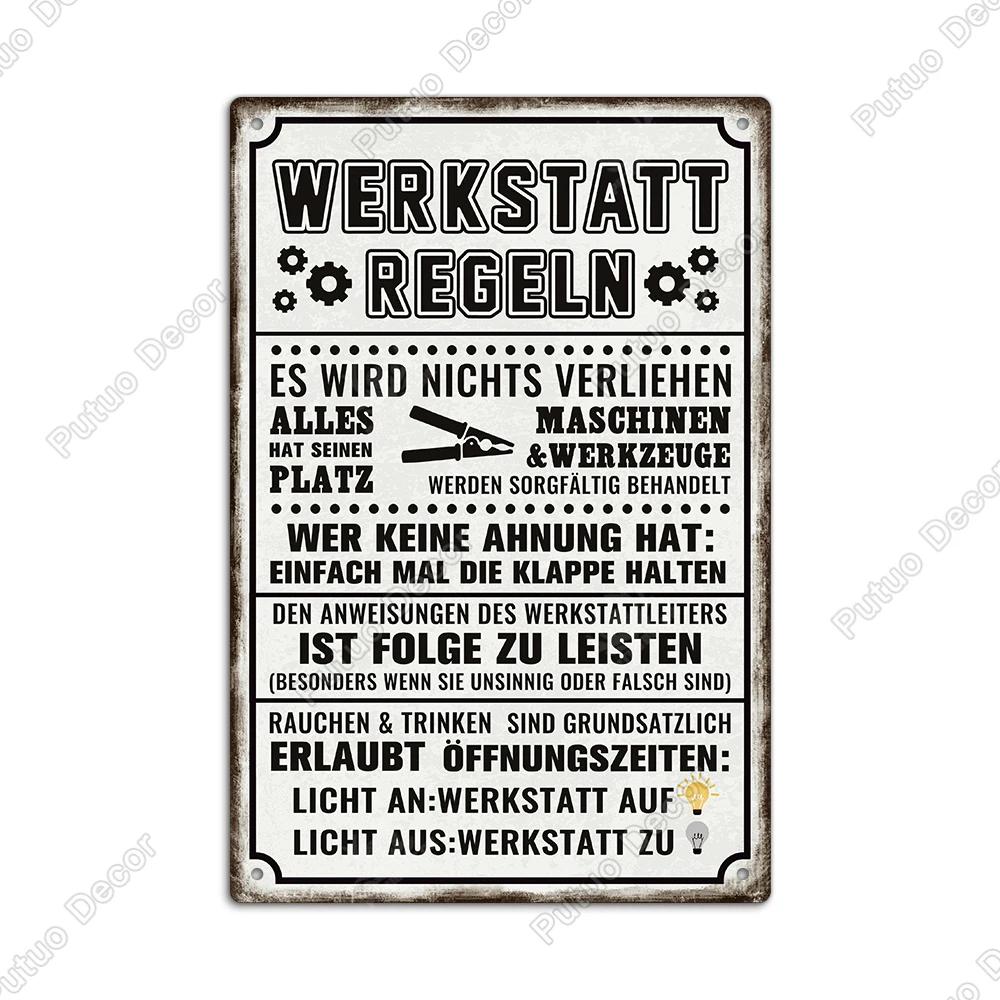 Putuo Decor German Vintage Metal Tin Sign xin Rustic Wall Art for Farmhouse Office Coffee Shop Unique Gift Idea for Friends