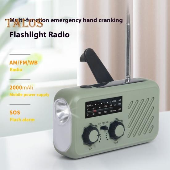 Radio de urgență cu lanternă Multifuncțional Compact Portabil Alarmă SOS Bandă AM/FM Radio reîncărcabil cu manivelă