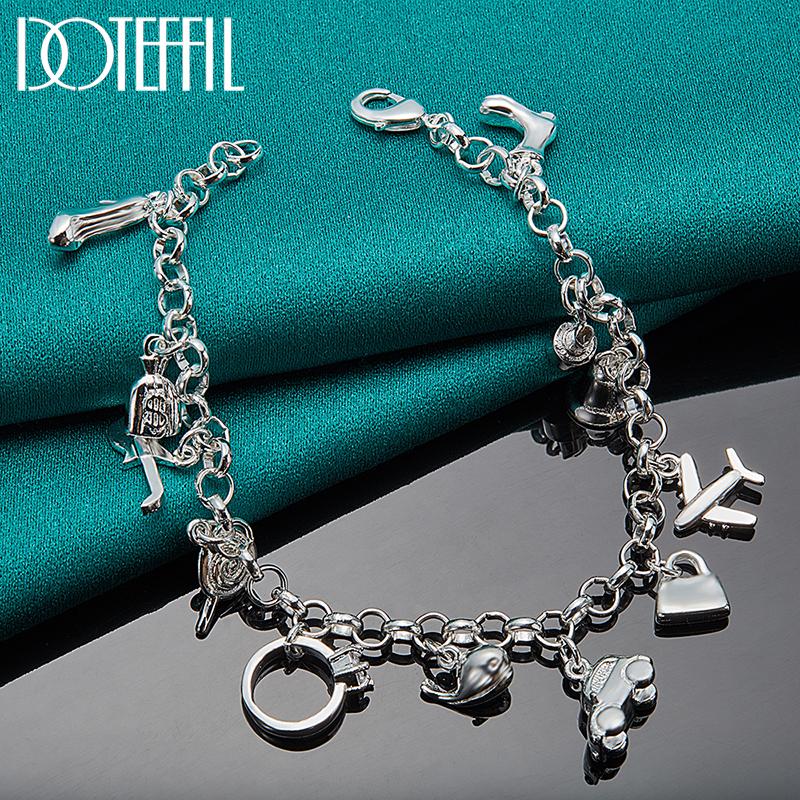 Módní přívěskový náramek 925 Sterling Silver Party Krásné šperky