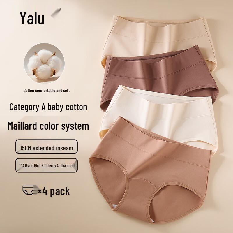 

Yalu Women s Antibacterial Pure Cotton Briefs (4-Pack) L