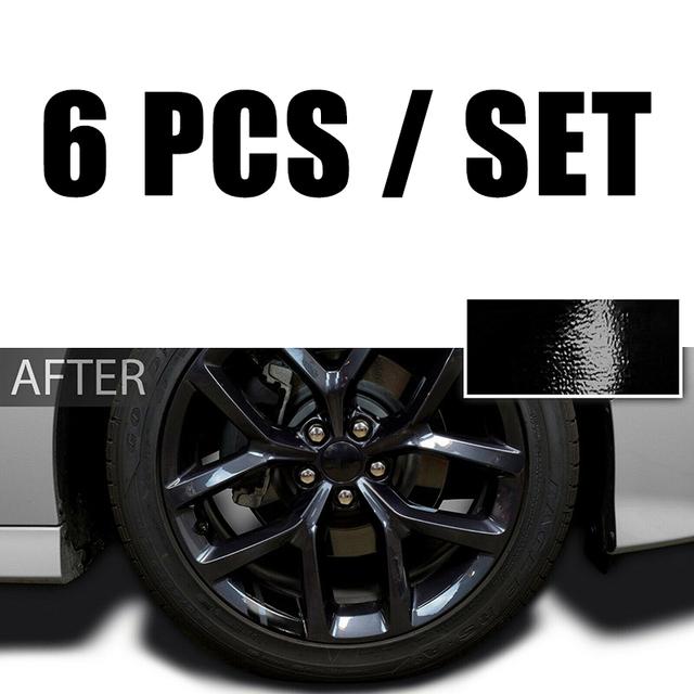 6Pcs Car Sticker Reflective Car Wheel Rim Vinyl Warning Stickers Hash Mark Stripe Racing Wheel Hub Decals for Size 16" - 21"