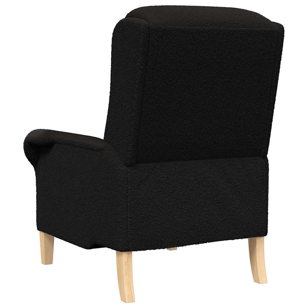 Armchair Black Soft Sherpa Fabric