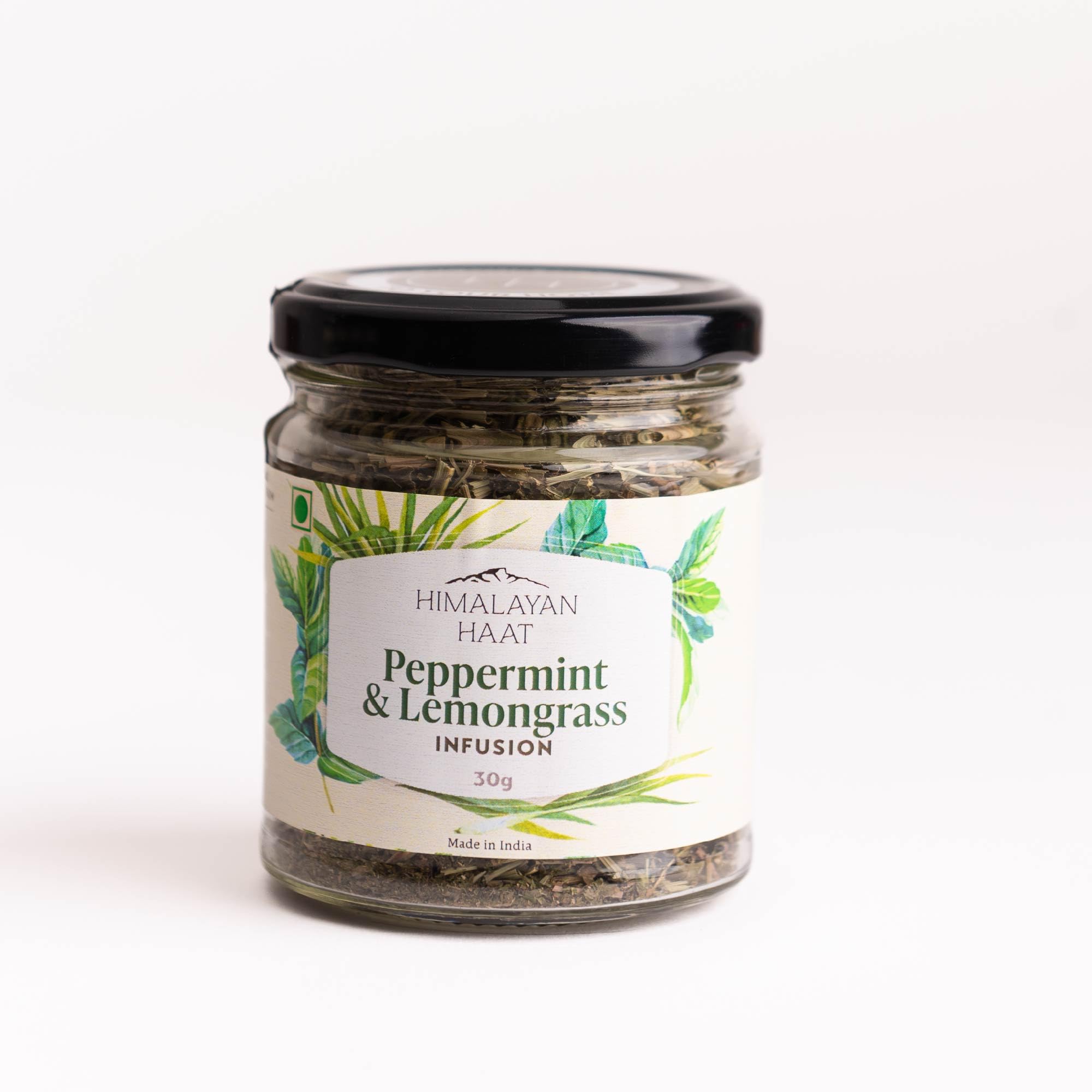 Himalayan Haat Peppermint & Lemongrass Infusion - Caffeine-Free Herbal Tea Blend | Boosts Metabolism, Fights Cold & Flu, Aids Digestion | 3