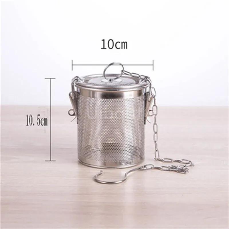 Kulatý otvor 304 nerezová ocelová kořenící taška na omáčku, polévku, chuť koření, košík, solný hrnec, oddělovač strusky, cedník, sítka