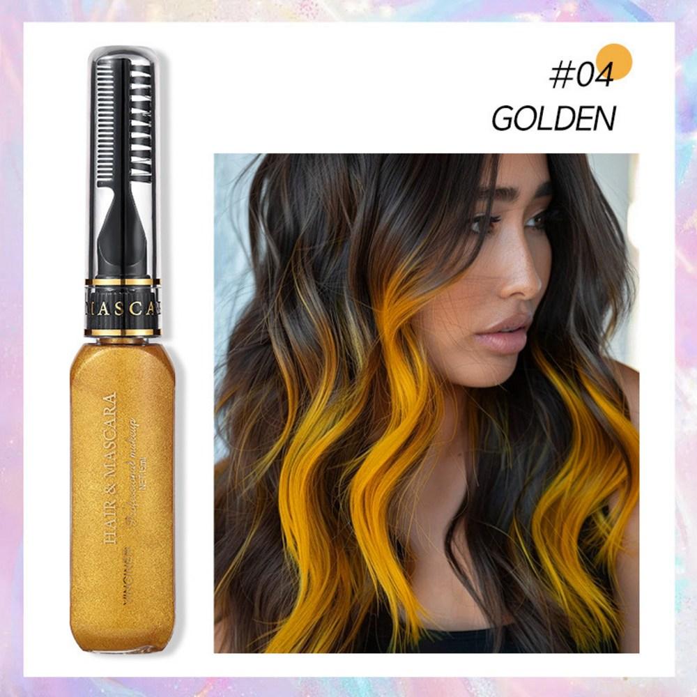 Hair Pen Disposable Temporary Dye Partial Dye DIY Hair Chalk Gray Hair Root Cover Festival Cosplay Ring Multifunctional Eyebrow 1 pcs Gold