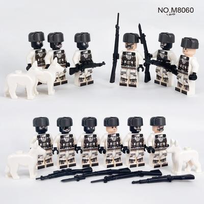 6τμχ M8060 Snow Ghost Special Forces Military Soldier Μοντέλο Building Block κούκλα Παιχνίδι όπλο αστυνομικό σετ σκύλων