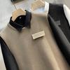 Men's Solid Color Sleeveless Knitted Sweater Vest - Round Neck, Thick, Autumn/Winter 2022 Collection